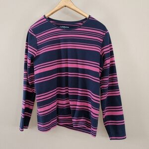 Croft & Barrow blue and pink striped L top